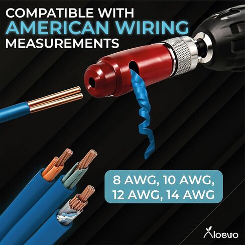 Drill-Powered Wire Stripper and Twister Tool Kit with 4 interchangeable heads and accessories - Connector Tool for Power Drill specially designed for stripping the insulating layer of AWG in Kuwait