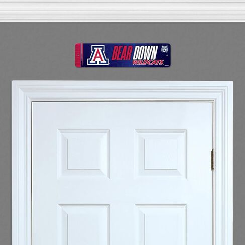 لافتة شارع معدنية "Bear Down" من Rico Industries NCAA NCAA Arizona Wildcats مقاس 4 × 15 بوصة ديكور منزلي - غرفة النوم - المكتب - كهف الرجل in Kuwait