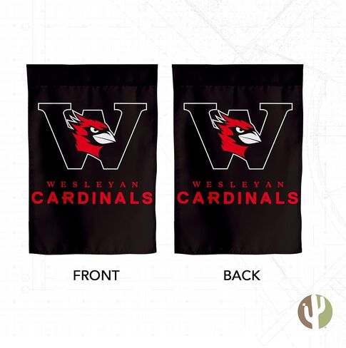 Desert Cactus Wesleyan University WU Garden Flag – 19 x 12 inch Wesleyan Cardinals Banner, For Outdoor Display and Events (Design 1) in Kuwait