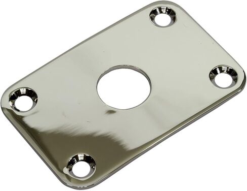 Curved Rectangular Metal Guitar Jackplate - Nickel plated - Explorer Electric Guitar for 1/4" Output Jacks in Kuwait