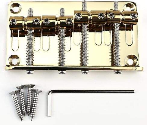 Stainless Steel Electric Bass Guitar Bridge 20mm (25/32") String Spacing 4 String Hardtail Fixed Bridge Compatible with Fender Jazz Precision 4-string Bass Replacement Parts(Vacuum Black) in Kuwait