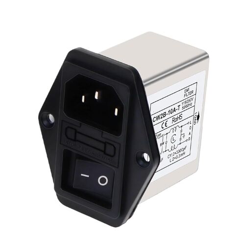 فلتر الطاقة CW2B 10A 6A 3A T مفتاح أحمر وأخضر وأسود 2200 فولت تيار متردد IEC تأمين مقبس ثلاثة في واحد (CW2B -3A -T 3A مفتاح أحمر) in Kuwait