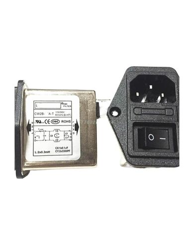CW2B-10A-T6A10A Three-in-one Power Filter with red Light and Switch Insurance(CW2B -10A -T) in Kuwait