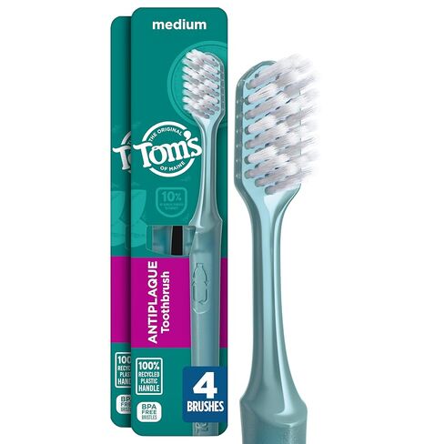 Tom’s of Maine Antiplaque Adult Medium Toothbrush, 4 Count in Kuwait