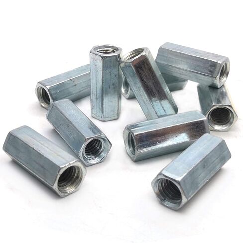 M8 x 1.25-Pitch 28mm طول قضيب طويل متري عرافة اقتران الجوز، 10 عبوات، مطلي بالزنك in Kuwait