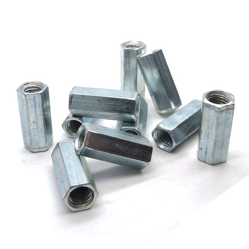 M8 x 1.25-Pitch 28mm طول قضيب طويل متري عرافة اقتران الجوز، 10 عبوات، مطلي بالزنك in Kuwait