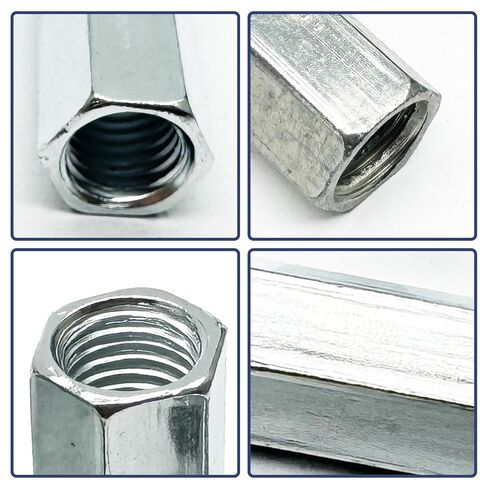 M8 x 1.25-Pitch 28mm طول قضيب طويل متري عرافة اقتران الجوز، 10 عبوات، مطلي بالزنك in Kuwait