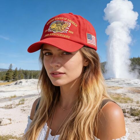 250th Anniversary USA Hat - Adjustable United States 250 Anniversary Hat, Patriotic Baseball Cap for Men Women in Saudi Arabia