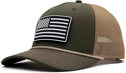 قبعة من الحبال المنحنية من 5 ألواح من مادة PVC من Old Glory، قبعة بيسبول Snapback قابلة للتعديل، مثالية للرياضات الخارجية in Kuwait