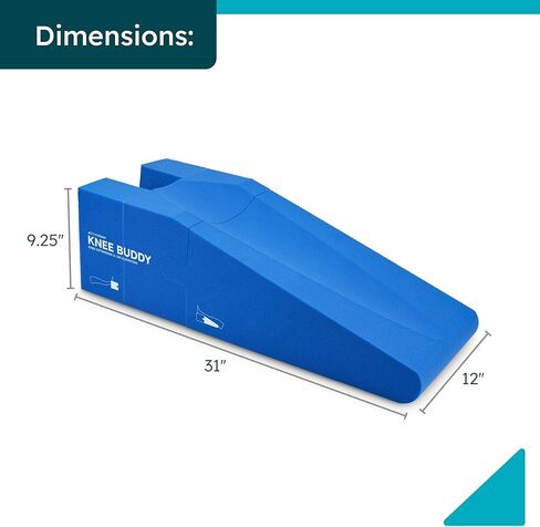 تمديد/رفع الركبة من BoneFoam | وسادة إعادة التأهيل للتعافي بعد جراحة الركبة | تقليل التورم | مصممة مع الجراحين | يزيد من نطاق الحركة | صنع في الولايات المتحدة الأمريكية in Kuwait