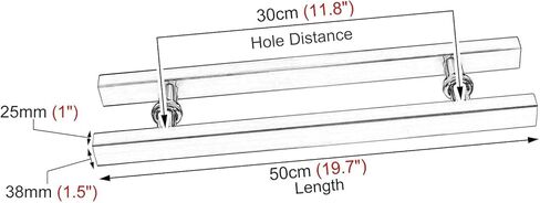 Door Handle Heavy Duty Commercial Sliding Glass Barn Door Handle Pull, H-Molding Contemporary Interior Exterior Door Pull Push Handles, 20/23/32/47/59Inch Long, Back-to-Back Mount (Matte Bla in Kuwait
