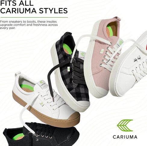 Cariuma Bio-Foam Removable Insoles with Cork Green Shoe Insert, No Slip, Washable Memory Foam Shoe Inserts for Sneakers, Provide Confort & Arch Support, Mens 10 in Saudi Arabia