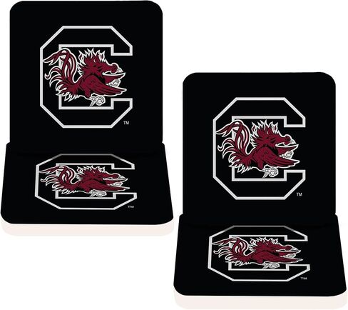 Desert Cactus University of South Carolina Coaster USC Gamecocks Water Absorbent Drink Square Coasters - Made from Natural Sandstone (Square 4 Pack - B) in Kuwait