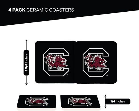 Desert Cactus University of South Carolina Coaster USC Gamecocks Water Absorbent Drink Square Coasters - Made from Natural Sandstone (Square 4 Pack - B) in Kuwait
