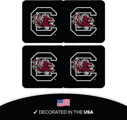 Desert Cactus University of South Carolina Coaster USC Gamecocks Water Absorbent Drink Square Coasters - Made from Natural Sandstone (Square 4 Pack - B) in Kuwait