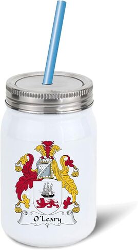 شعار النبالة من O'Leary / كوب O'Leary Family Crest سعة 11 أونصة من السيراميك للقهوة/الكاكاو من تصميمات Carpe Diem، صُنع في الولايات المتحدة الأمريكية. in Kuwait