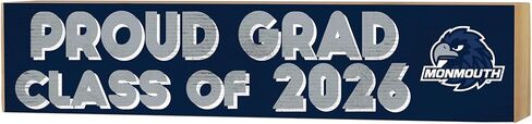 KH Sports Fan Monmouth Hawks Class of 2026 Wood Block Sign, Rectangular, Navy, 3x13 Inches, Graduation Decor in Kuwait