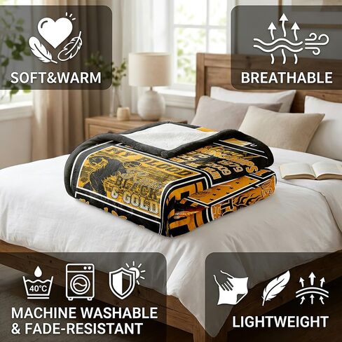 Football Fan Throw Blanket Game Day City Colors Collage Flannel Blanket for Tailgate & Couch Cozy Sports Lover Gift in Kuwait