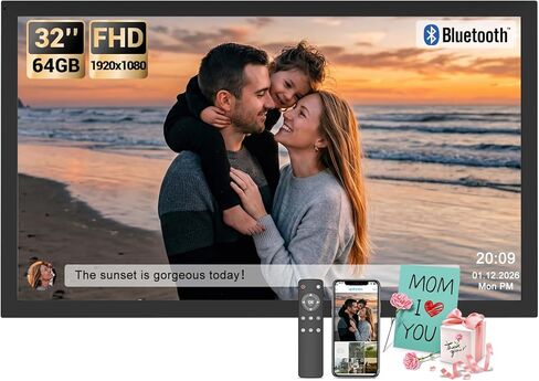 BSIMB Digital Photo Frame 8 inch WiFi Digital Picture Frame with 1280x800 IPS LCD Touch Screen, Auto-Rotate, Slideshow, Easy Setup to Share Photos or Videos Instantly via App/Email from Anywhere in Kuwait
