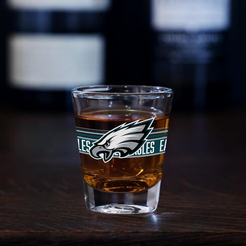 Rico Industries NFL Football Philadelphia Eagles Standard 1.7oz Shot Glass Durable Barware for Game Day & Home Bars in Saudi Arabia