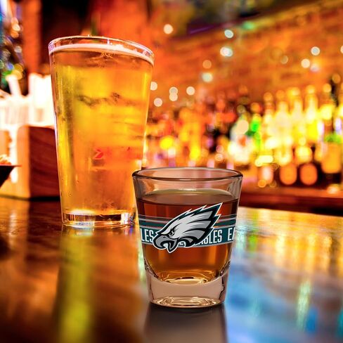Rico Industries NFL Football Philadelphia Eagles Standard 1.7oz Shot Glass Durable Barware for Game Day & Home Bars in Saudi Arabia