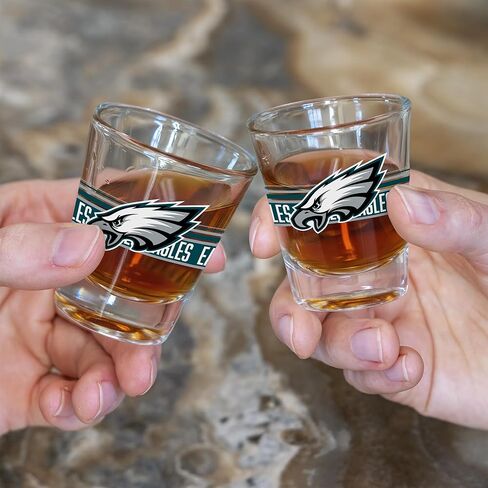 Rico Industries NFL Football Philadelphia Eagles Standard 1.7oz Shot Glass Durable Barware for Game Day & Home Bars in Saudi Arabia