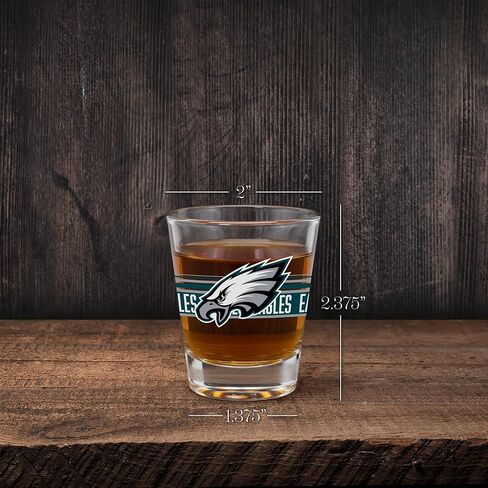 Rico Industries NFL Football Philadelphia Eagles Standard 1.7oz Shot Glass Durable Barware for Game Day & Home Bars in Saudi Arabia