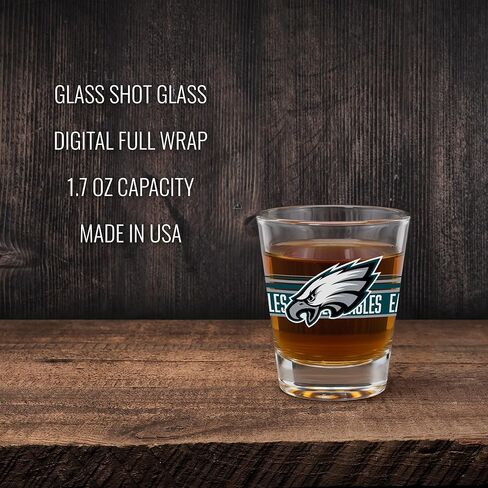 Rico Industries NFL Football Philadelphia Eagles Standard 1.7oz Shot Glass Durable Barware for Game Day & Home Bars in Saudi Arabia