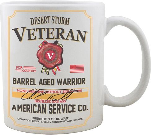 كوب قهوة Desert Storm Veteran Whisky Label (11 أونصة، أبيض) in Kuwait