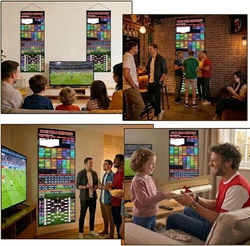 2026 World Soccer Cup Daily Match Schedule Poster - Waterproof Wall Chart from Group Stage to Final, Complete match information package Decor Gift for Soccer Fans, 34.6"x16.5" in Kuwait