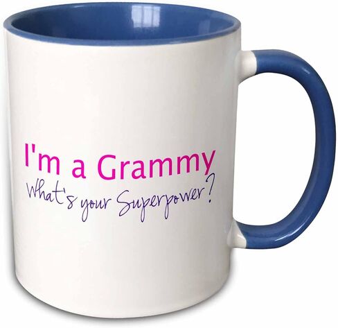 3dRose Im a Grammy - Whats your Superpower - pink - funny gift for grandma 11oz Two-Tone Red Mug in Saudi Arabia