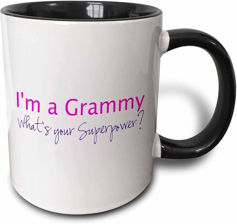 3dRose Im a Grammy - Whats your Superpower - pink - funny gift for grandma 11oz Two-Tone Red Mug in Saudi Arabia