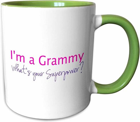 3dRose Im a Grammy - Whats your Superpower - pink - funny gift for grandma 11oz Two-Tone Red Mug in Saudi Arabia