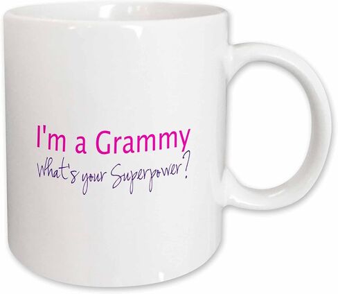 3dRose Im a Grammy - Whats your Superpower - pink - funny gift for grandma 11oz Two-Tone Red Mug in Saudi Arabia
