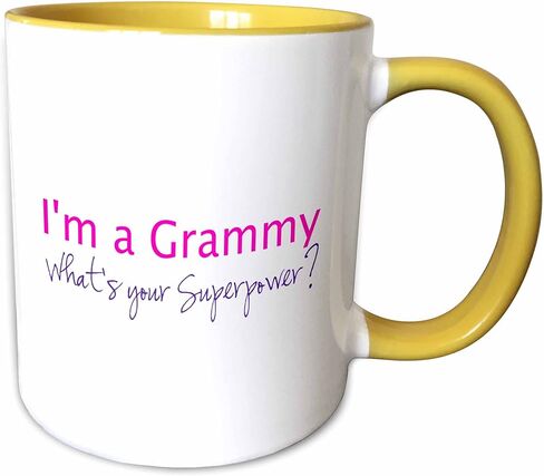 3dRose Im a Grammy - Whats your Superpower - pink - funny gift for grandma 11oz Two-Tone Red Mug in Saudi Arabia