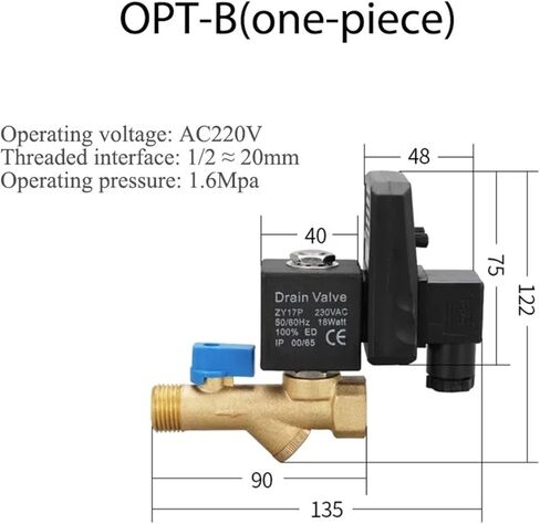 AC 220V 1/2 Inch Electronic Drain Valve Electric Timer Auto Water Solenoid for Air Compressor Condensate(One-Piece Type) in Saudi Arabia