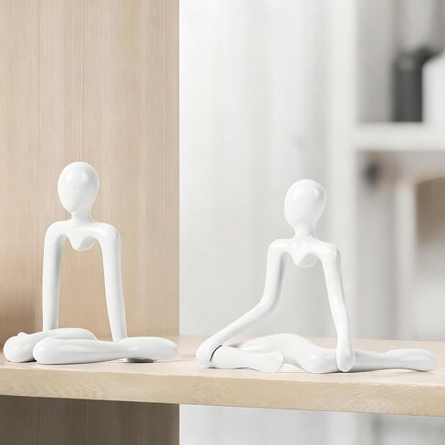 Abstract Thinker Statue, White Minimalist Abstract Sculpture Statue, Modern Art Decoration for Home Office Desk Decoration (White Style A) in Saudi Arabia