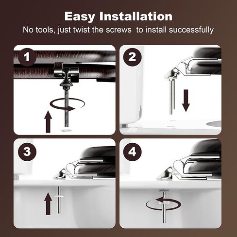 Deewow Elongated Wood Toilet Seat Heavy Duty, Veneer Natural Standard Wooden Toilet Seat, Dark Walnut Toilet Seat Elongated, Wood Oval Toilet Lid with Chrome Hinges, Easy Clean, Quick-Assembled in Kuwait