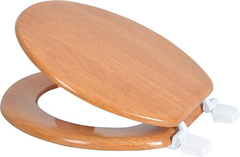 Dream Bath Heavy Duty Round Toilet Seat with non-slip seat and quick-attach easy install hardware, Marbleized Wood Beige in Saudi Arabia