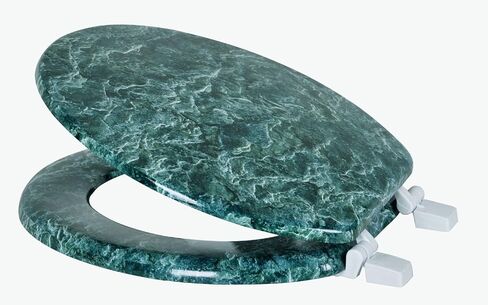 Dream Bath Heavy Duty Round Toilet Seat with non-slip seat and quick-attach easy install hardware, Marbleized Wood Beige in Saudi Arabia