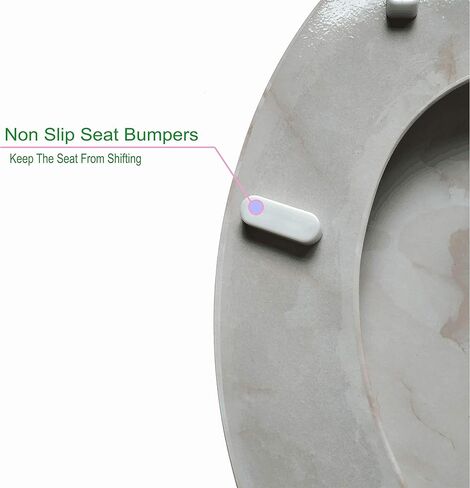 Dream Bath Heavy Duty Round Toilet Seat with non-slip seat and quick-attach easy install hardware, Marbleized Wood Beige in Saudi Arabia