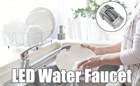 LED Faucet Light, 3-Color Temperature Sensitive Gradient Water Glow, Universal Faucet Spout Light for Kitchen & Bathroom Sink Tap(3 Color-1PC) in Kuwait
