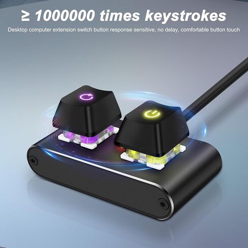 XMSJSIY PC زر الطاقة للكمبيوتر المكتبي مفتاح الطاقة الخارجي مع ضوء RGB تشغيل/إيقاف وإعادة ضبط كابل تمديد زر الطاقة للوحة الأم للكمبيوتر - 2M/6.56FT in Kuwait
