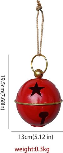 3pcs Christmas Bells for Decoration 5.12inch Rustic Vintage Christmas Decor Ball Christmas Tree Onaments Red Bells for Christmas DecorationsRed in Saudi Arabia