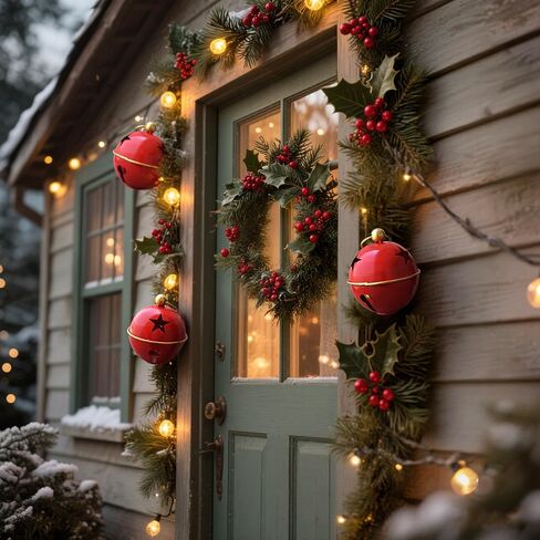 3pcs Christmas Bells for Decoration 5.12inch Rustic Vintage Christmas Decor Ball Christmas Tree Onaments Red Bells for Christmas DecorationsRed in Saudi Arabia