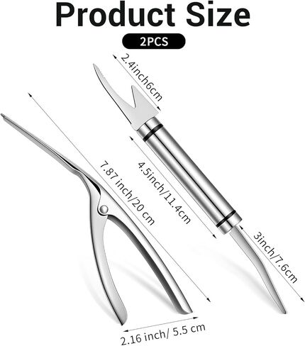 Gjinxi 2 Pcs Shrimp Deveining Tool, Shrimp Deveiner Tool Shrimp Peeler Cleaner Multifunctional Shrimp Line Knife Stainless Steel Crawfish Peeler Tool for Kitchen in Kuwait