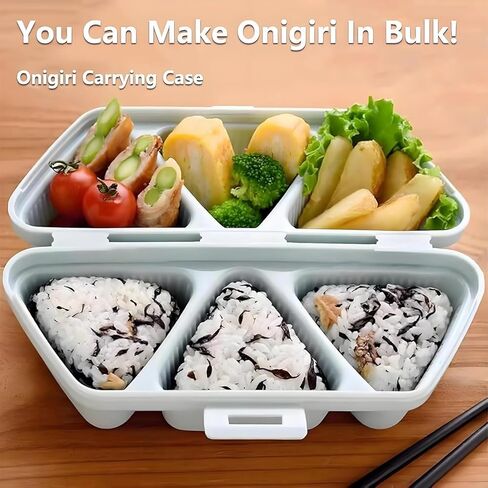 6-in-1 Rice Ball Mold, Triangular Sushi Mold, 6-Hole Rice Ball Mold Set, Quickly Makes 6 Rice Balls, Easy to Store and Carry (Blue) in Kuwait
