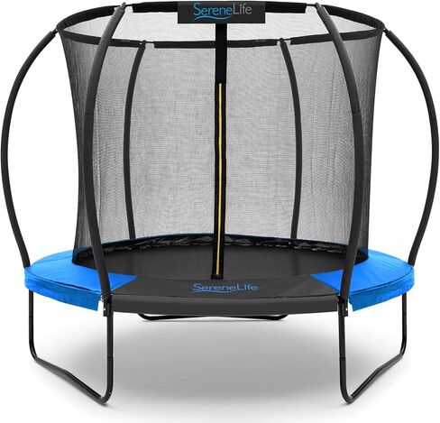 SereneLife 8FT 10FT 12FT 14FT Outdoor Trampoline for Kids and Adults – ASTM Certified Heavy-Duty Backyard Trampoline with Safety Poles, Net Enclosure, and Stable Anti-Rust Frame in Kuwait