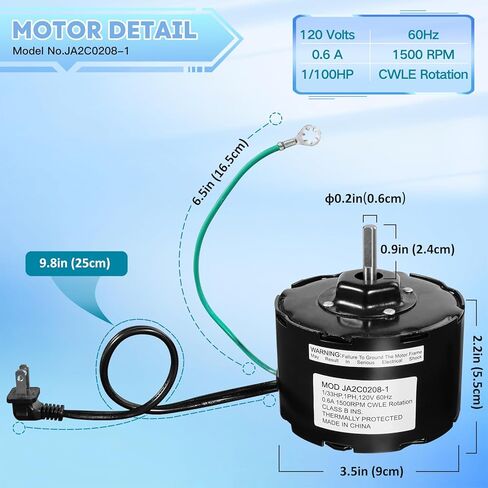 JA2C0208-1، استبدال محرك مروحة العادم 23405SER، S23405SER متوافق مع Broan Nutone 8661 MH8661N 8662 8662NL 8671 8672 8831 8832 8833 in Kuwait