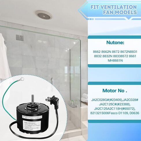 JA2C0208-1، استبدال محرك مروحة العادم 23405SER، S23405SER متوافق مع Broan Nutone 8661 MH8661N 8662 8662NL 8671 8672 8831 8832 8833 in Kuwait